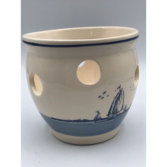 Delft Co Holland Hand Painted Planter Porcelain Blue‎ - Picture 2 of 6